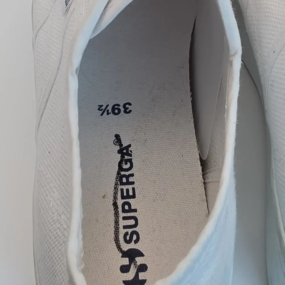 Superga Women's 2790 Platform Sneakers White Canvas Size 8.5 New w/ Defects